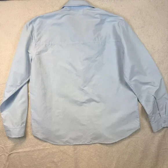 Eddie Bauer SS25 Long Sleeve Performance Shirt M Light Blue UPF Sun Protection - Picture 8 of 12